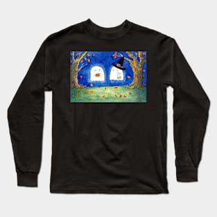 Cute ghosts on Halloween Long Sleeve T-Shirt